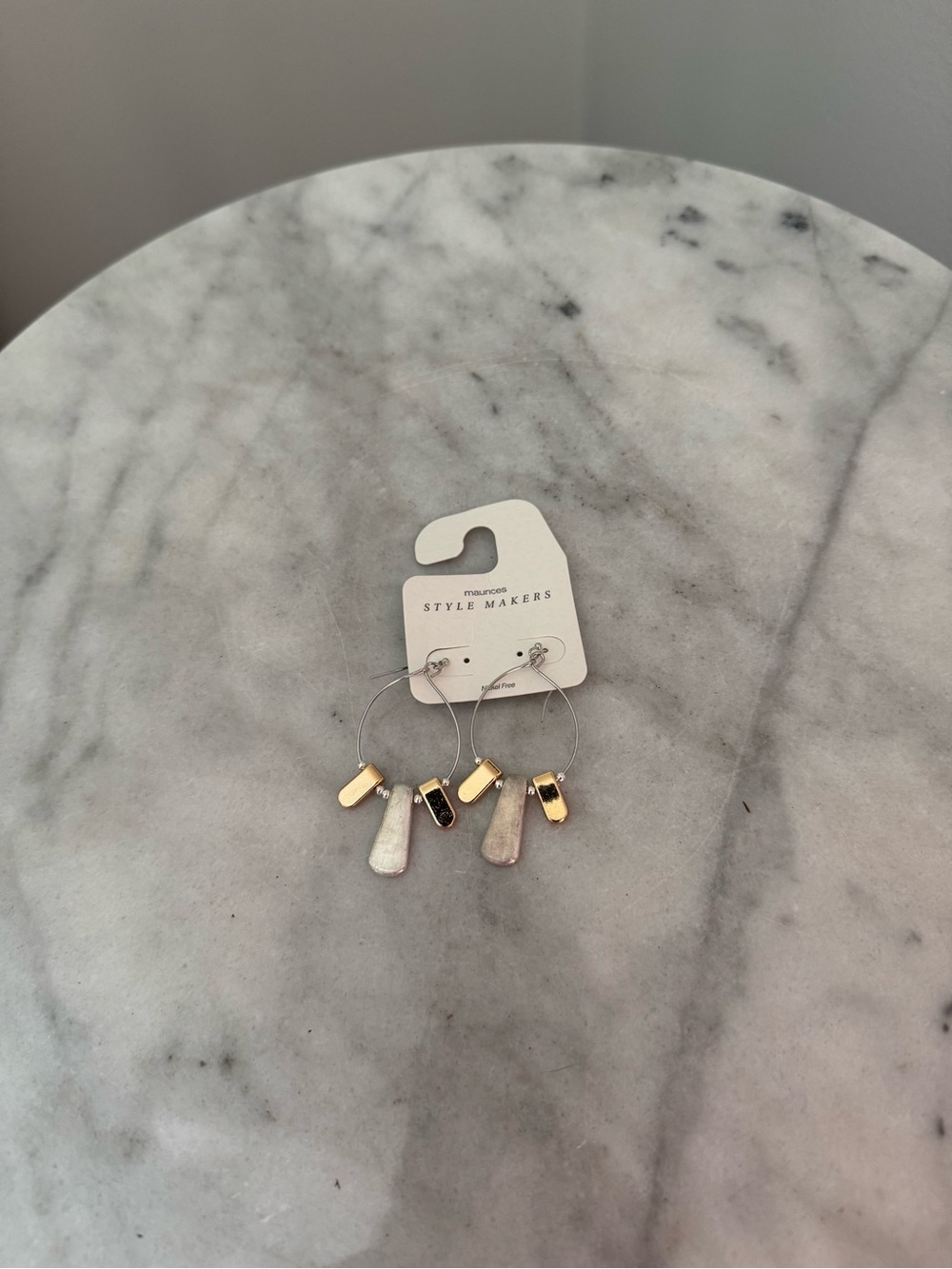 Maurices Silver and Gold Dangle Hoop Earrings